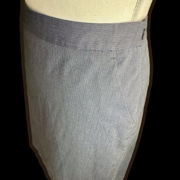 Theory Vintage ‘Lilous/Infinite’ Gray Micro Striped Pocketed Pencil Skirt Size 4 - Picture 12 of 14